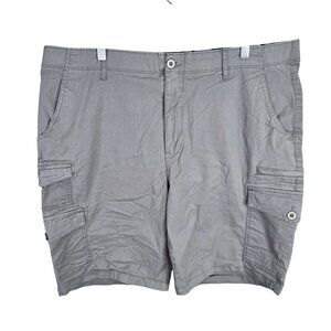 Mens Iron Gray Cargo Shorts Cotton Blend Stretch 10" Inseam Size 40